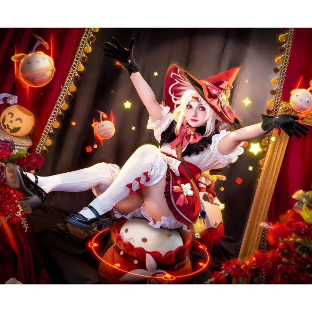 免運 北原神cos 女巫可莉新皮膚cos服洛麗塔全套 可愛風 魔女cos  琪花星燭cosplay游戲同款服裝全套女